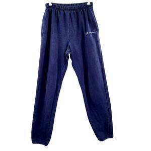 Champion Dark Blue Jogger Logo Drawstring Sweatpants Made in USA Men's Size M